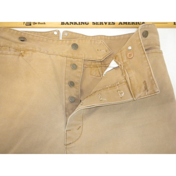 Vtg Wah Maker Frontier Jeans 40x26 Brown Buckle Back Button Fly Canvas USA‎ - Picture 8 of 13